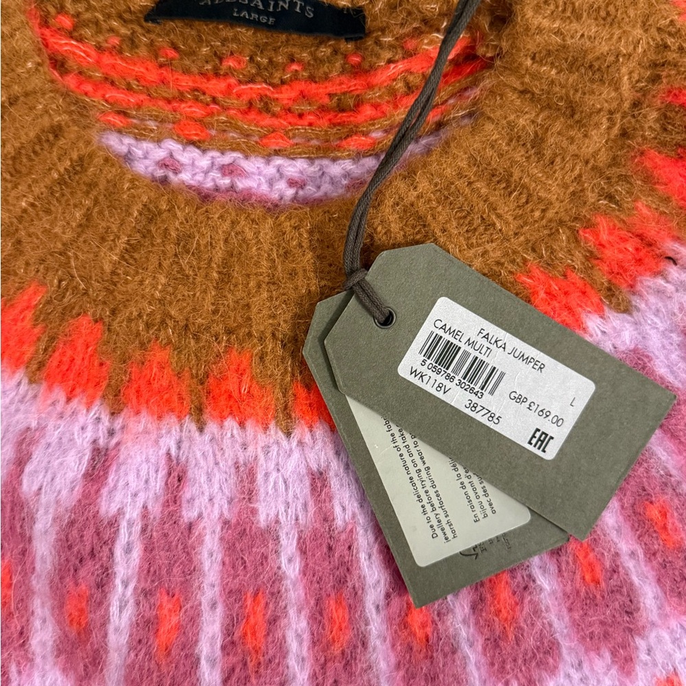 ALLSAINTS Falka Fairisle Sweater in Cami Multi - L - Picture 4 of 7
